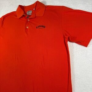Callaway Golf Polo Shirt Mens L Red Excellent Pima Cotton Big Bertha Pique
